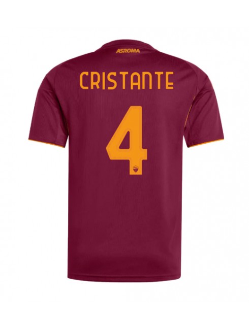 Moški Nogometna dresi replika AS Roma Bryan Cristante #4 Domači 2025-26 Kratek rokav Moški Nogometna dresi replika AS Roma Bryan Cristante #4 Domači 2025-26 Kratek rokav